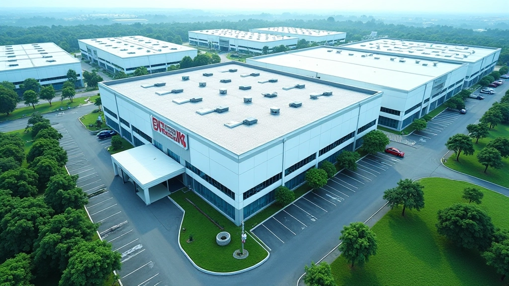 Aerial view of Malaysia's industrial semiconductor manufacturing zones with modern facility infrastructure and development areas