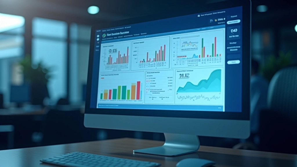 Business analytics dashboard displaying semiconductor market data with charts, graphs and supply chain metrics