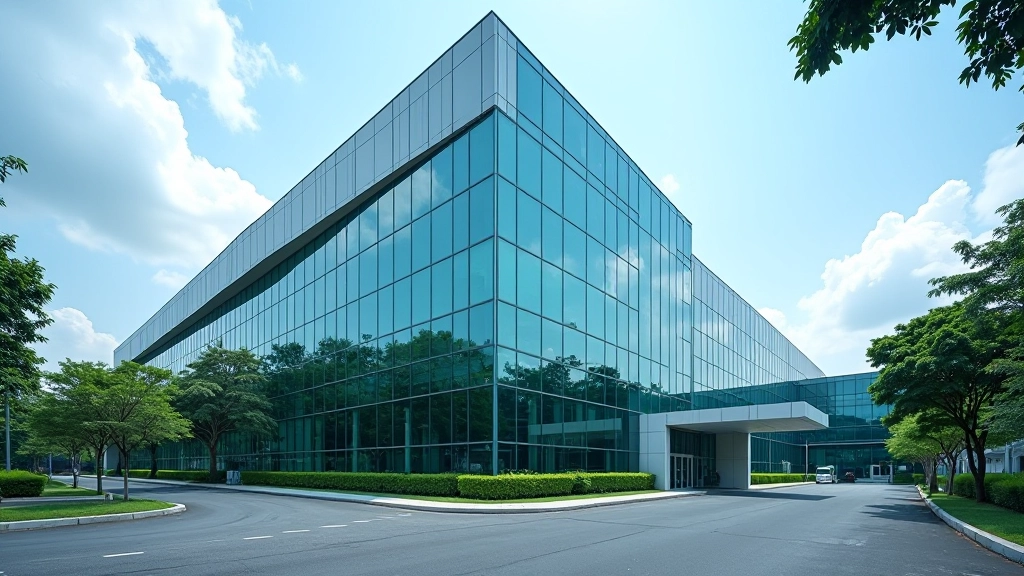 Advanced semiconductor manufacturing facility showcasing cutting-edge architectural design and technological infrastructure